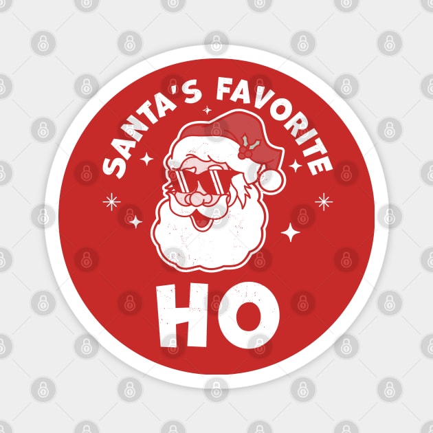 Santa's Favorite Ho - Xmas Naughty Santa Christmas Pajama Magnet by OrangeMonkeyArt